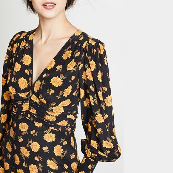 NWOT Veronica Beard Marion Silk Long Black Sleeve Dress 0 2 - Picture 3 of 15